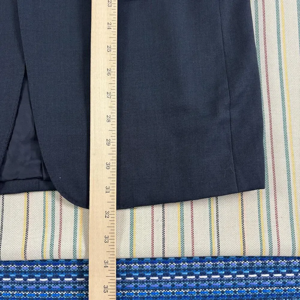 Ermenegildo Zegna Blazer Mens US 38L EU 48L Blue Wool Suit Jacket 2 Button Long